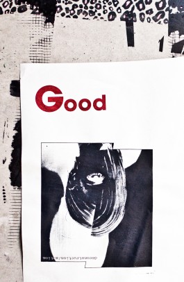 Art direction. Mood board. Screen printing test on paper 