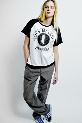 Photography. Lookbook. Model wearing two tone sweat. 