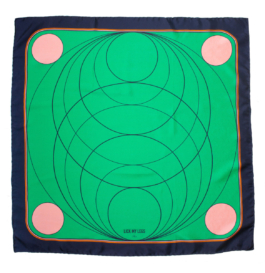 fashion design. Green silk scarf 