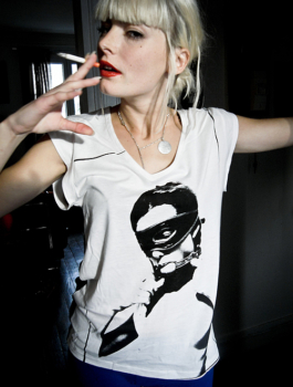 photography-fashion editorial. Blonde model smoking cigarette 