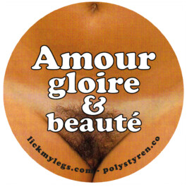 Art direction. Promotional sticker for Polystyren brand. Amour gloire et beauté. 