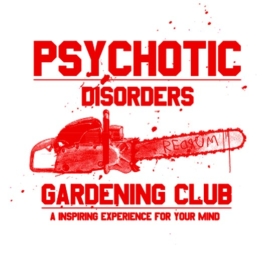 art direction. Graphic design. Psychotic disorders gardening club. Red logo 