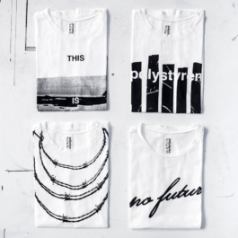 Art direction. Photo product. 4 folded t-shirts. 4 different prints. 