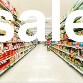 Art direction. Sale anouncement for social networks. Supermarket photo. 