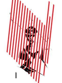 art direction. Red stripes on black screen printing 