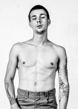 Photography. Black & white portrait. Shirtless man. 