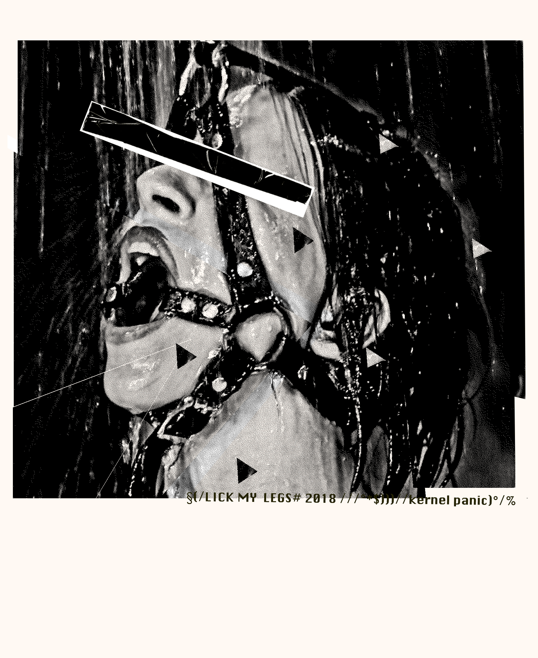 sérigraphie noire. Kernel panic. visage masqué 