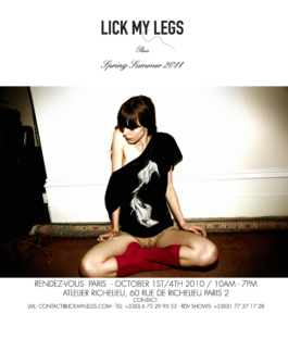 rt direction. Flyer Lickmylegs for Rendez-vous fashion fair. Paris fashion week. 