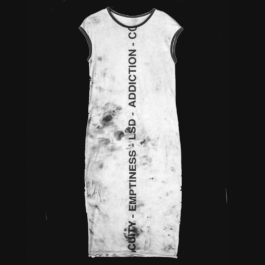 grey screen printed dress 